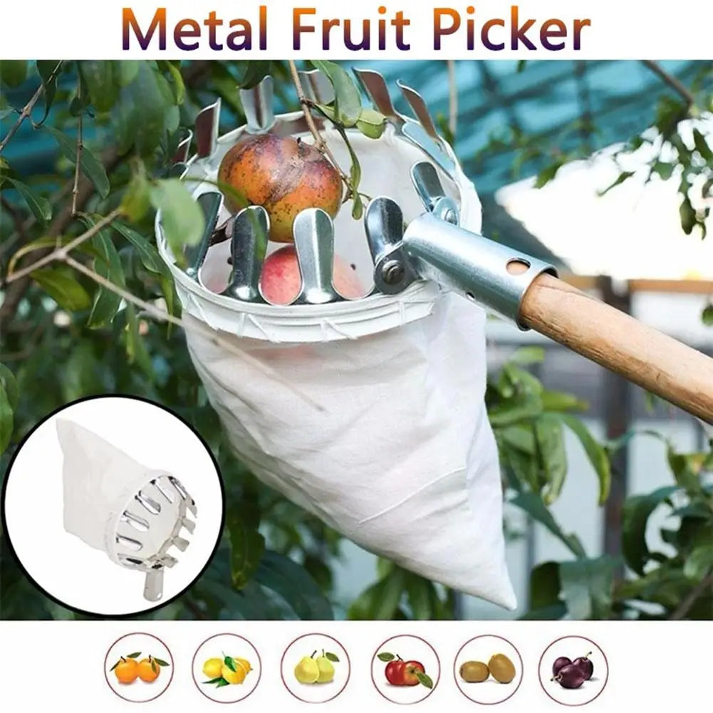 Fruit Pickers Removable Gardening Apple Pear Peach Fruits Collection Picking Head Fruit Catcher Device Greenhouse Garden Tools