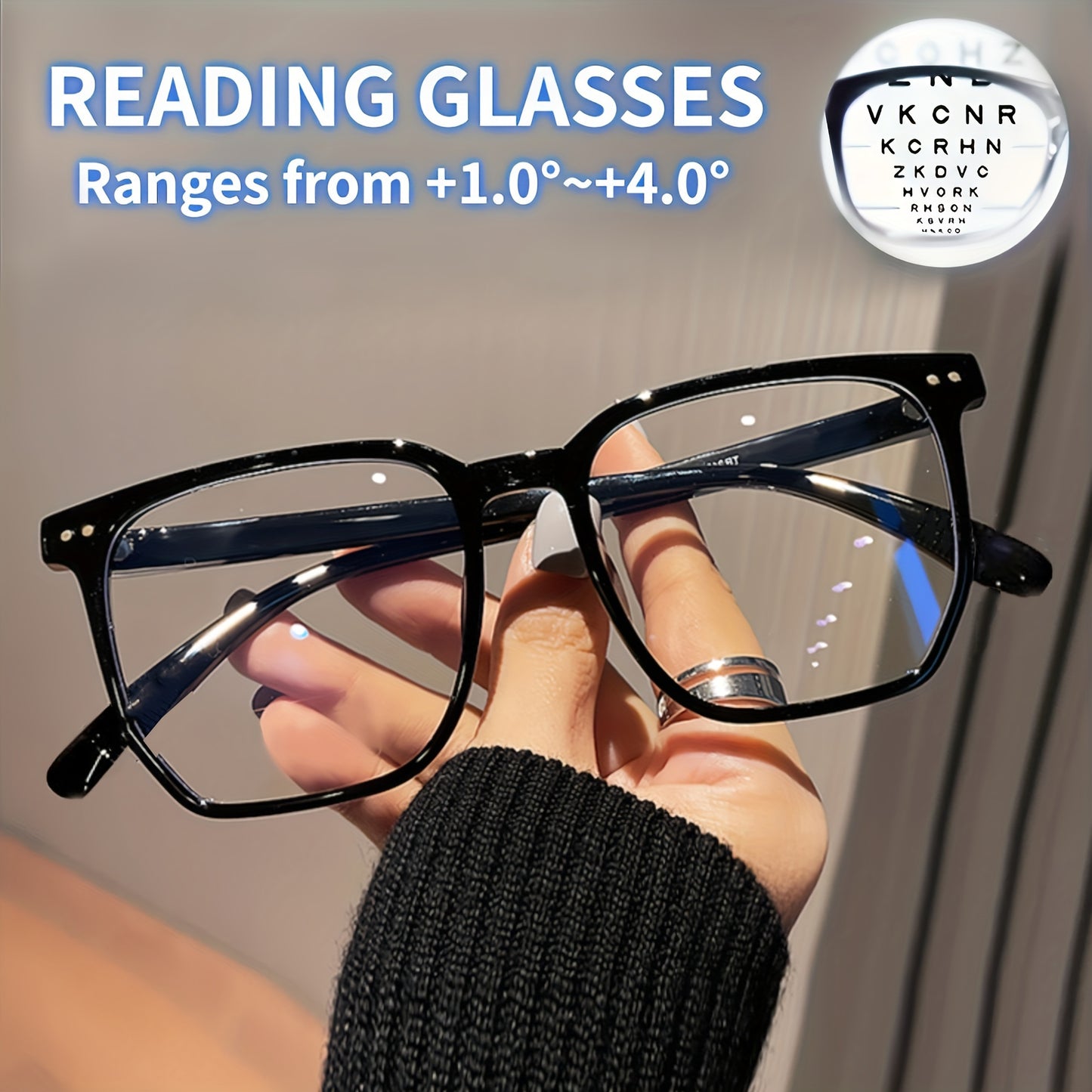 Chic Square Reading Glasses for Women & Men - Lightweight, Blue Light Blocking, Fashionable Presbyopic Eyewear