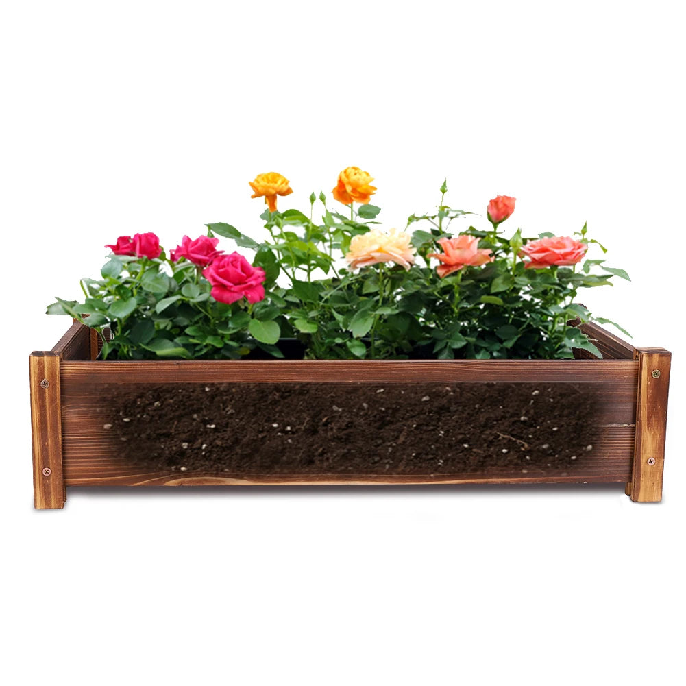 Raised Garden Bed, Large Wooden Planter for Garden Outdoor Raised Garden Boxes Elevated Plant Box Vegetable Flower Growing Bed