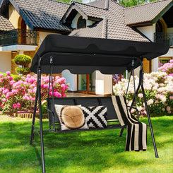 3 Seater Garden Swing Chair with Adjustable Canopy