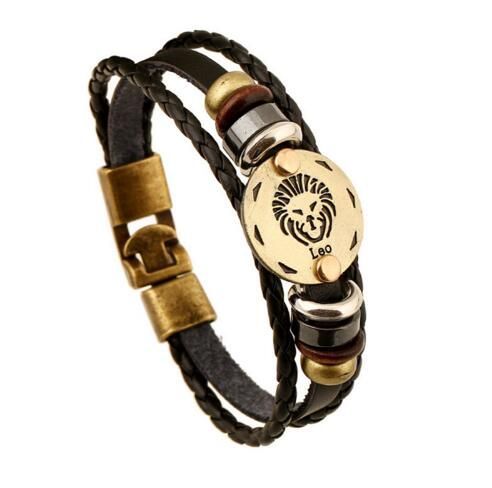 Zodiac Signs Leather Bracelet