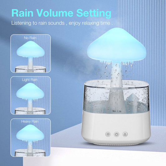 Rain Cloud Humidifier Rain Drop Sound Night Light Aromatherapy Oil Essential