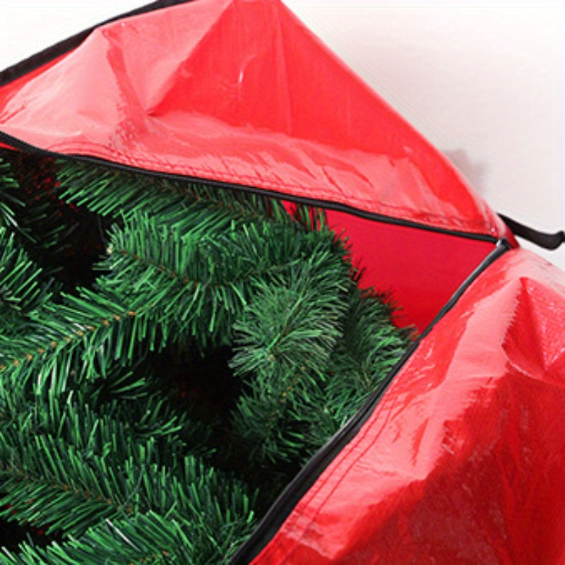 Red Christmas Tree Storage Bag with Zipper and Handle - Fits 228.6cm Artificial Trees, Dust & Insect Proof Organizer