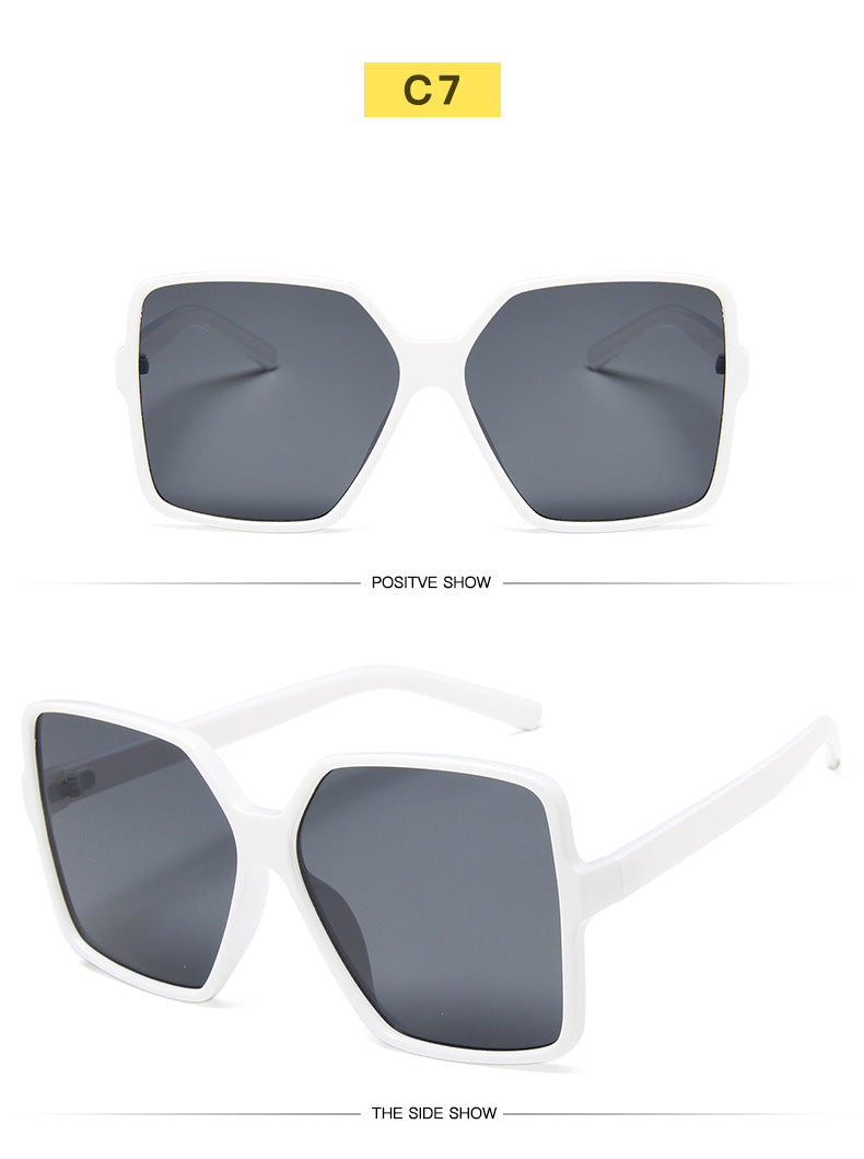 Fashion Women Oversize Gradient Lens Plastic Big Frame For Driving Travel