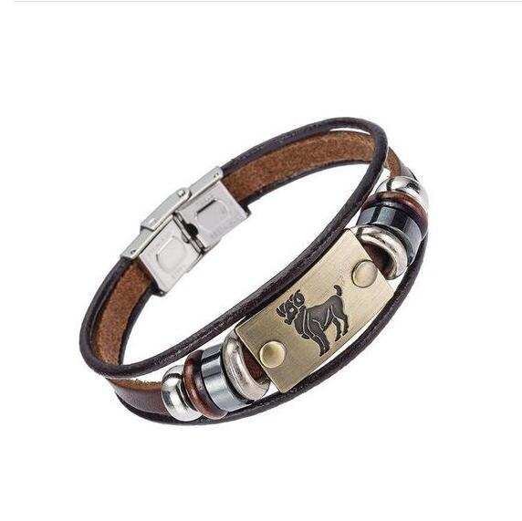 Zodiac bracelet leather