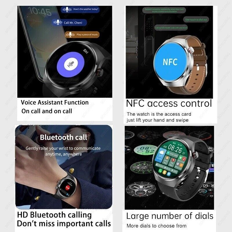 Waterproof GT4 PRO Smart Watch NFC GPS Tracker Bluetooth Call Men Sport Watches