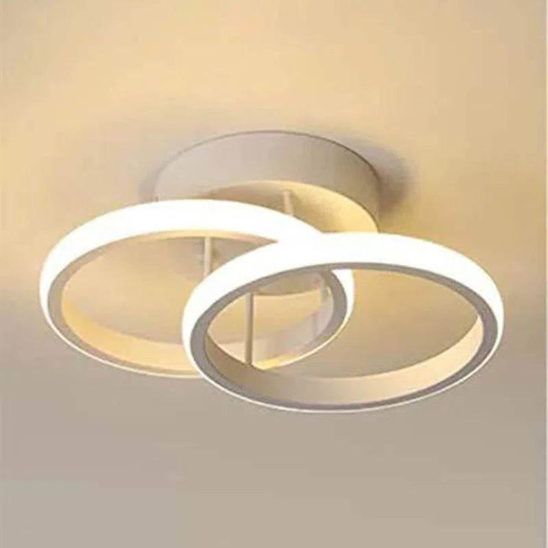 Verbrande Double-Rings Light 25Cm LED Integrated Semi Flush Mount