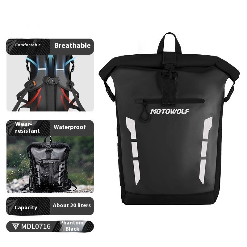 Motorcycle Outdoor Riding Large-capacity Backpack Leisure Waterproof Reflective Backpack