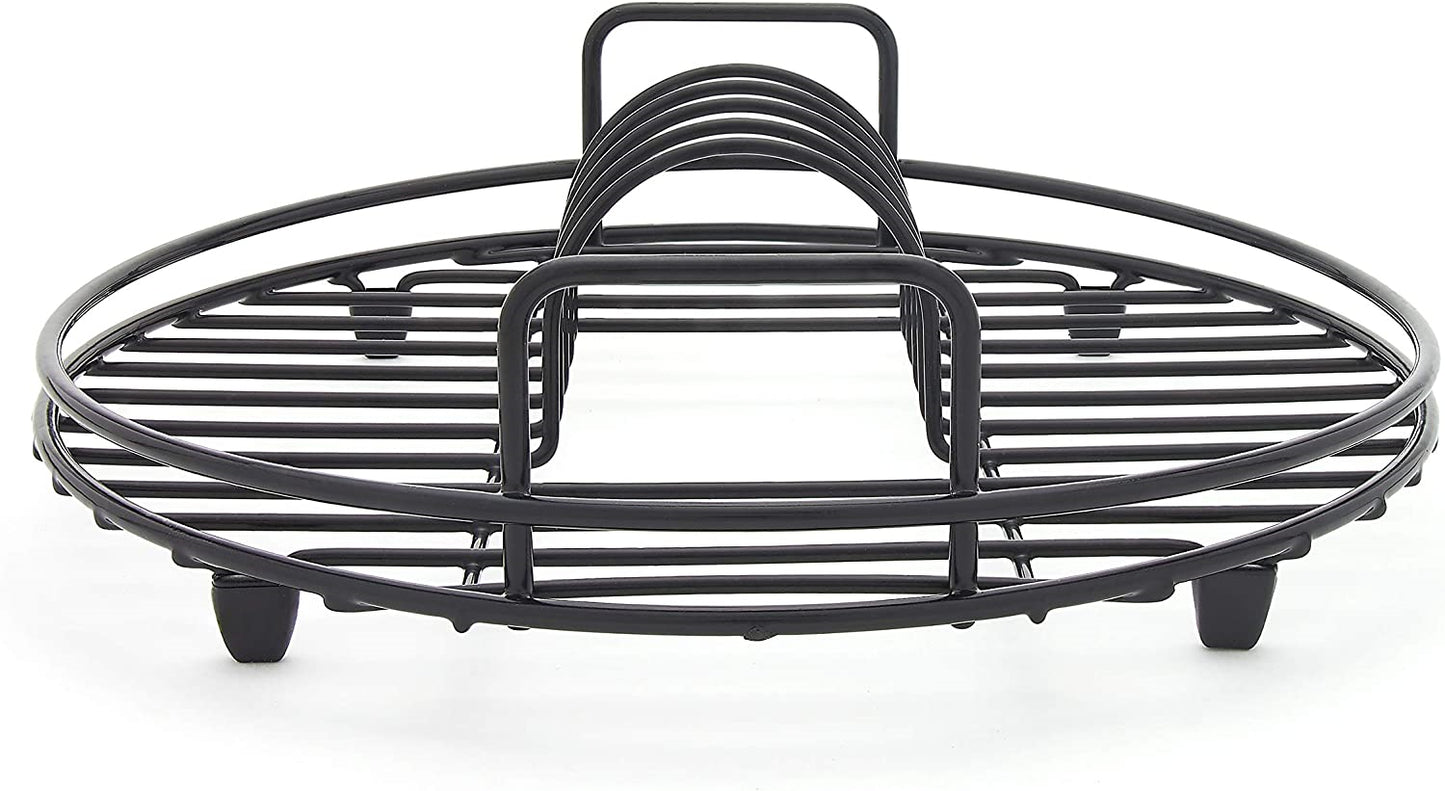 Simplywire - Circular Dish Drainer - round Sink Drying Rack - Black