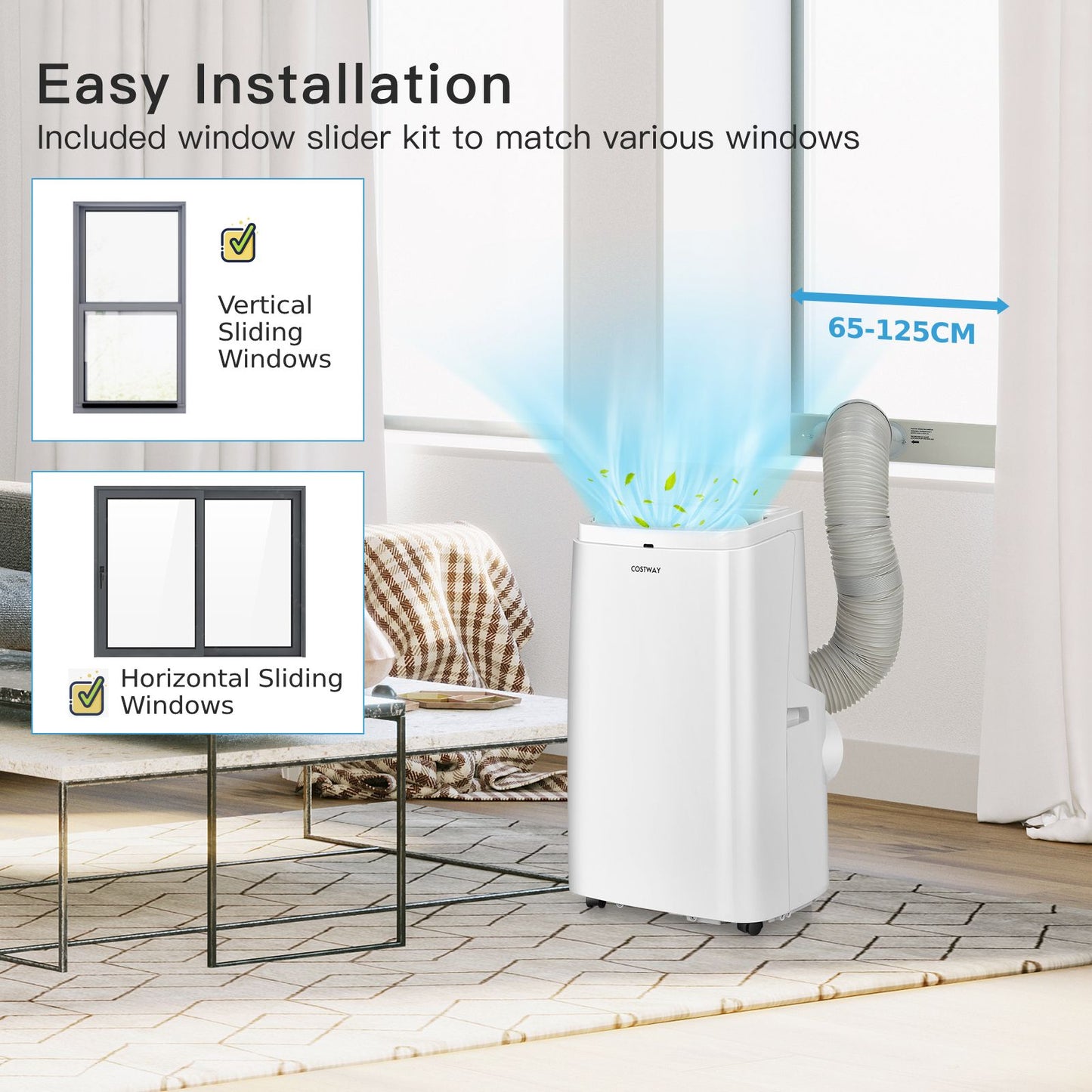 9000/12000 BTU Portable Air Conditioner with Remote Control