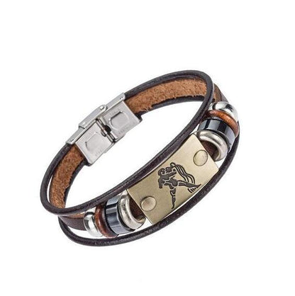 Zodiac bracelet leather