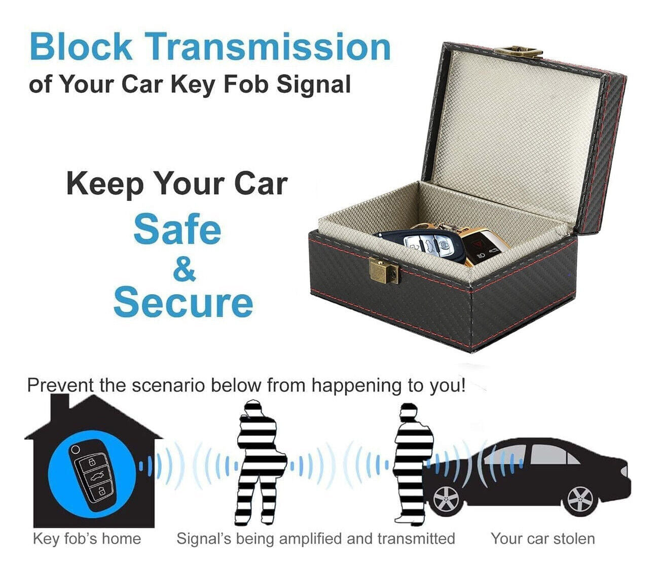 Car Key Keyless Signal Blocker Box Faraday Box anti Theft Call RFID Single Block