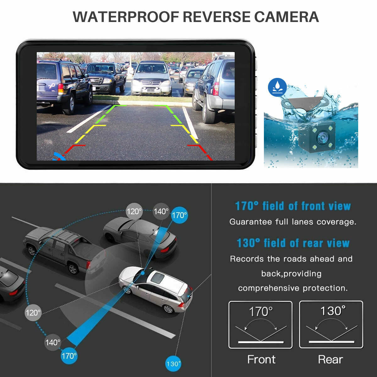 Car Dash Cam Kit Front and Rear Camera Full HD 1080P DVR Recorder Night Vision