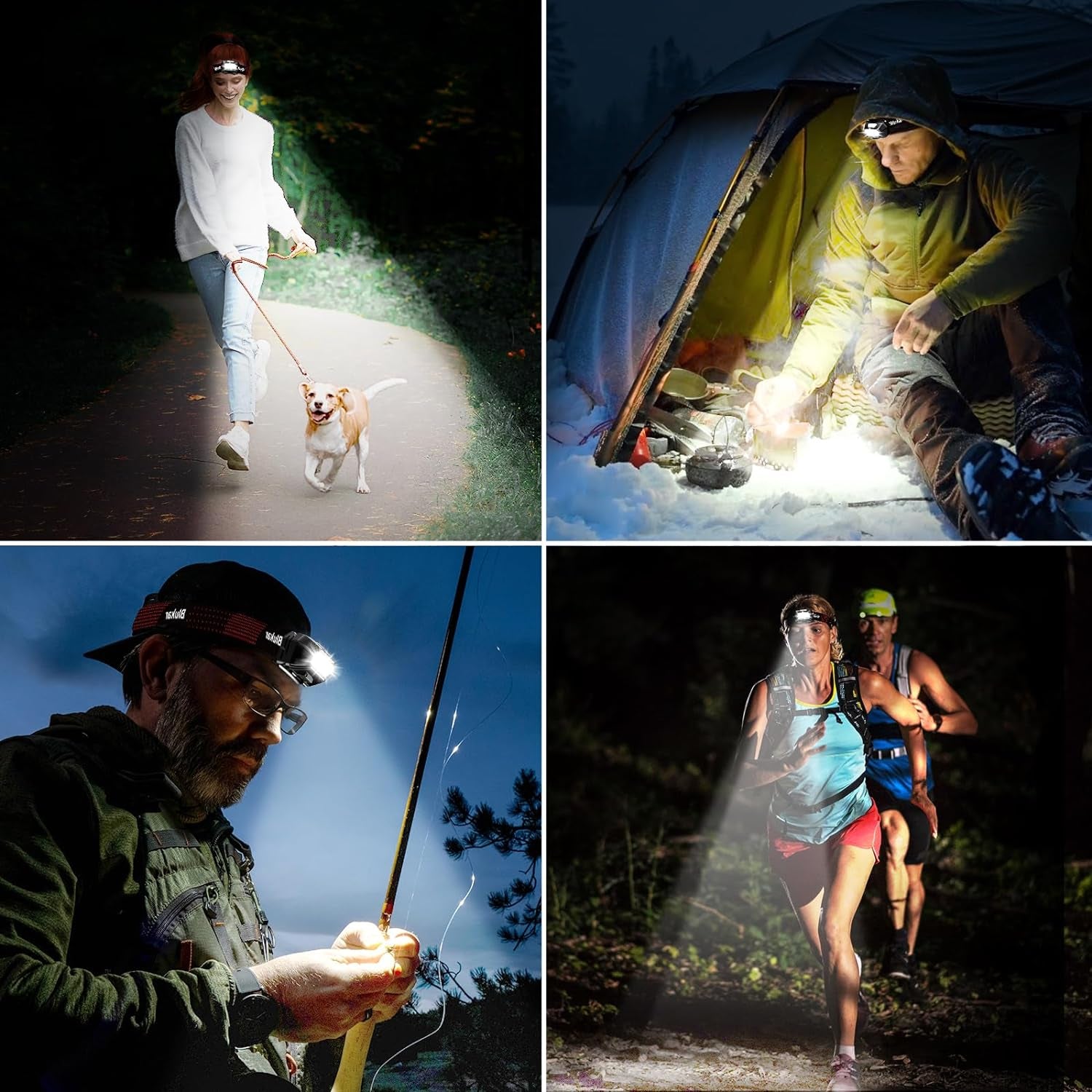 Blukar Rechargeable Head Torch, 2000 Lumens Super Bright Waterproof Headlamp