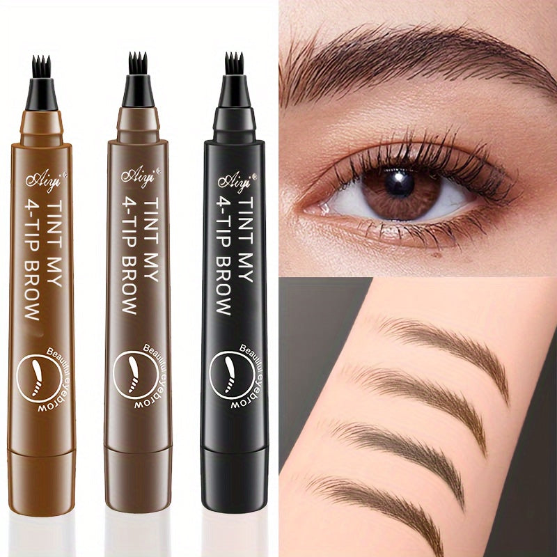 Waterproof Long-Lasting Microblading Eyebrow Pen - Creates Natural, Defined Brows With Micro-Fork Tip Applicator - Perfect Gift For Women With All Skin Types A Wild Eyebrow Easy To Use Easy And Fast Eyebrow Brush