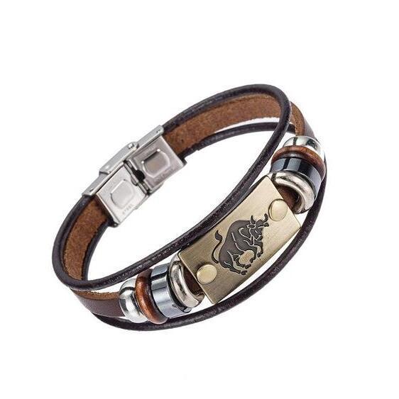 Zodiac bracelet leather