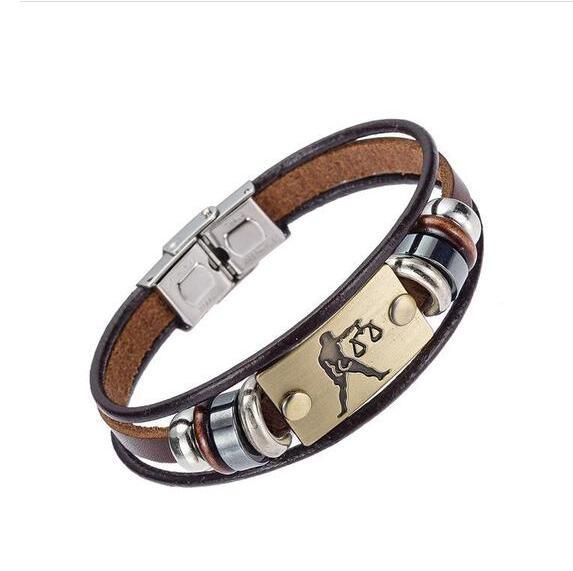 Zodiac bracelet leather