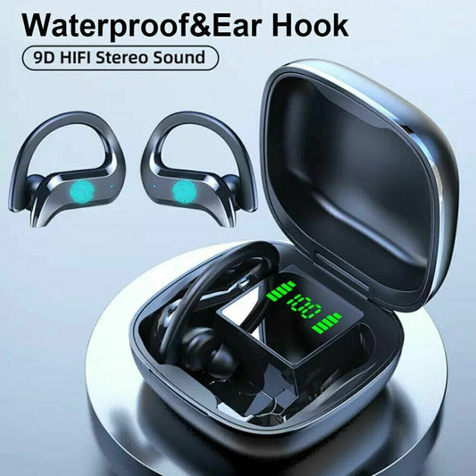 TWS Wireless Bluetooth Earphones Headphones Sports Ear Hook Running Bass Earbuds