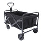 Collapsible Trolley Garden Beach Cart Utility Outdoor Camping Eavy Duty Wagon 4 Wheels Black