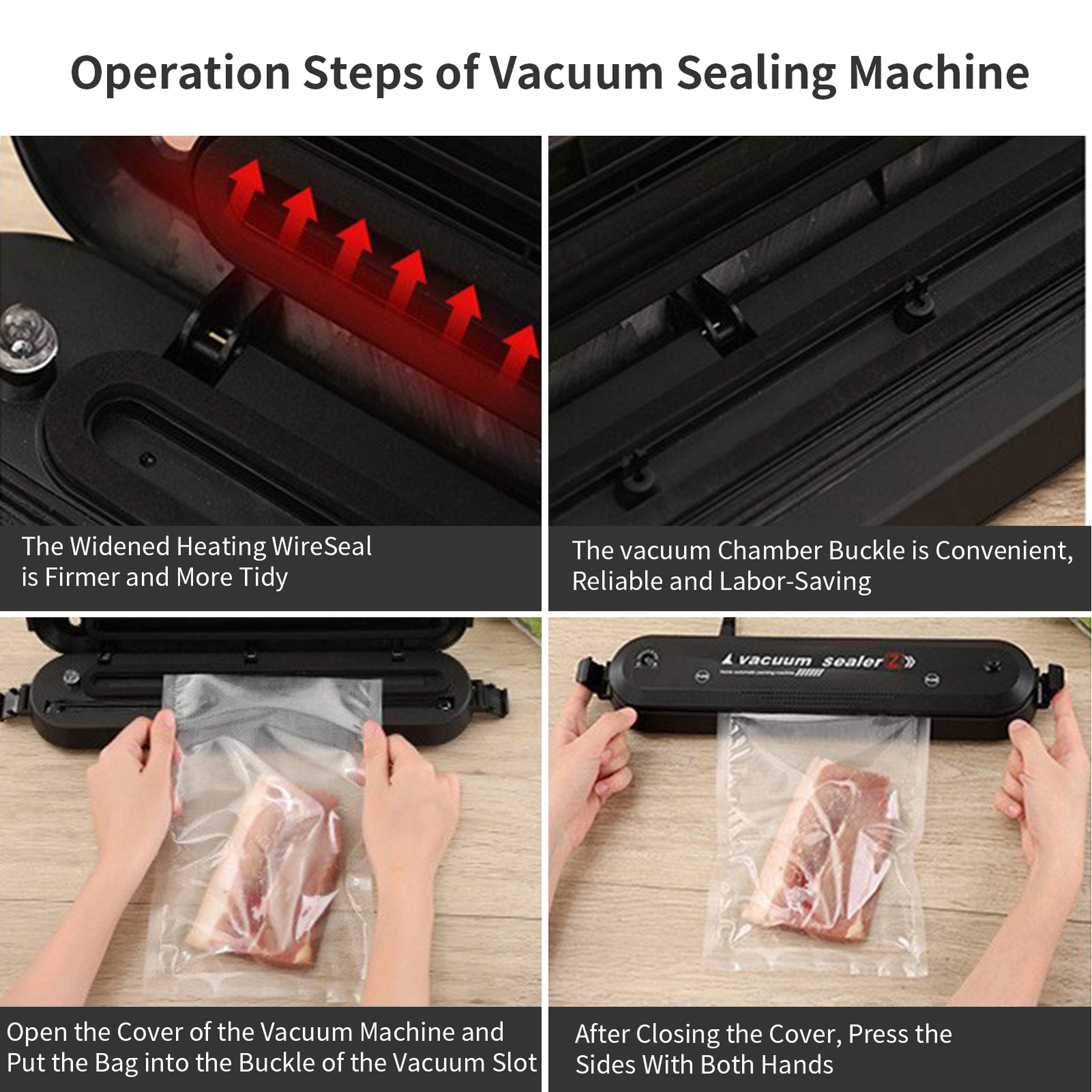 Vacuum Food Sealer Machine Automatic Packing Machine Vacuum Sealer Dry/Wet+60Bag