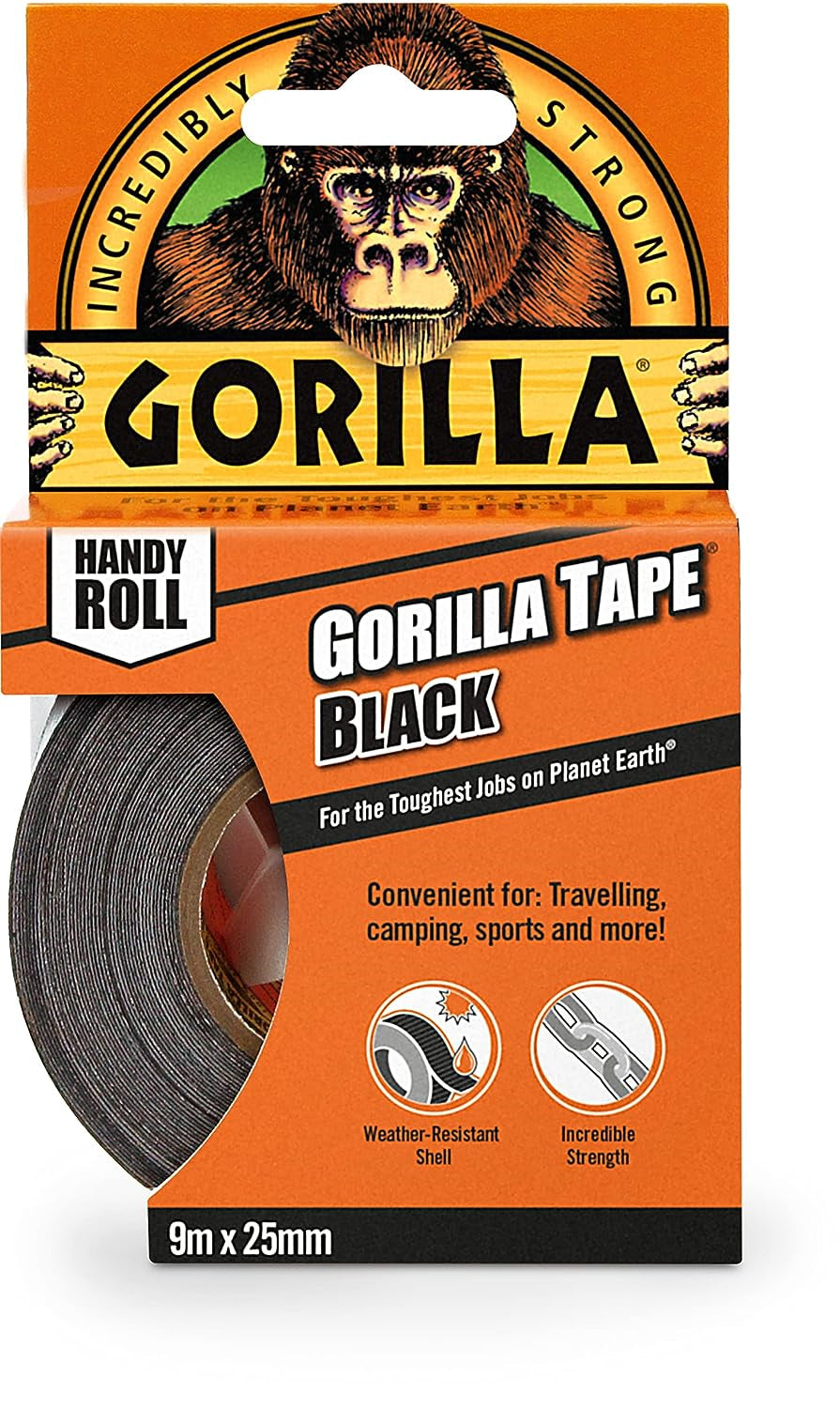 Gorilla Tape Handy Roll Black 9M