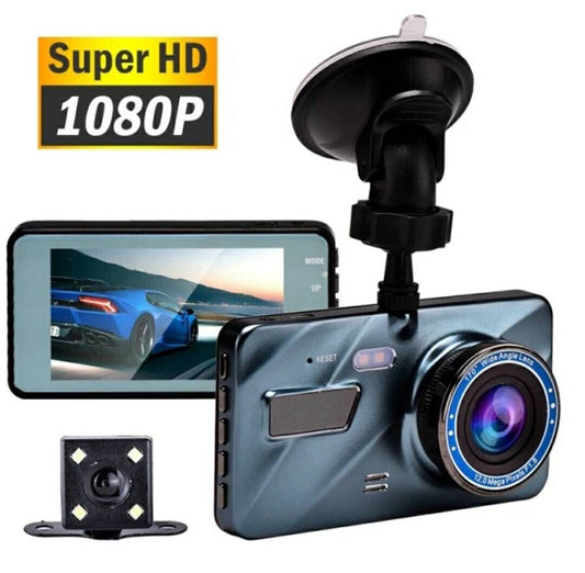 Bulbusbow Car Dash Cam Kit Front and Rear Camera Full HD 1080P DVR Recorder Night Vision