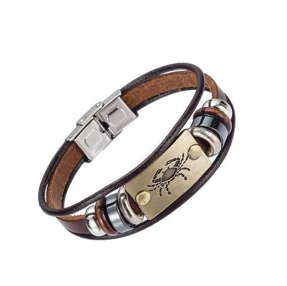 Zodiac bracelet leather