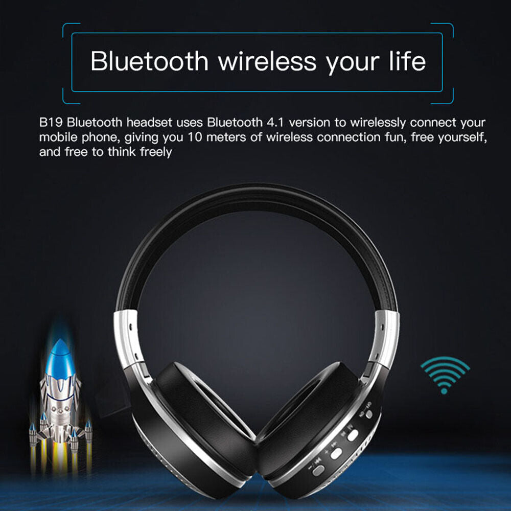 Wireless Bluetooth Headphones with Noise Cancelling Over-Ear Stereo Earphones UK