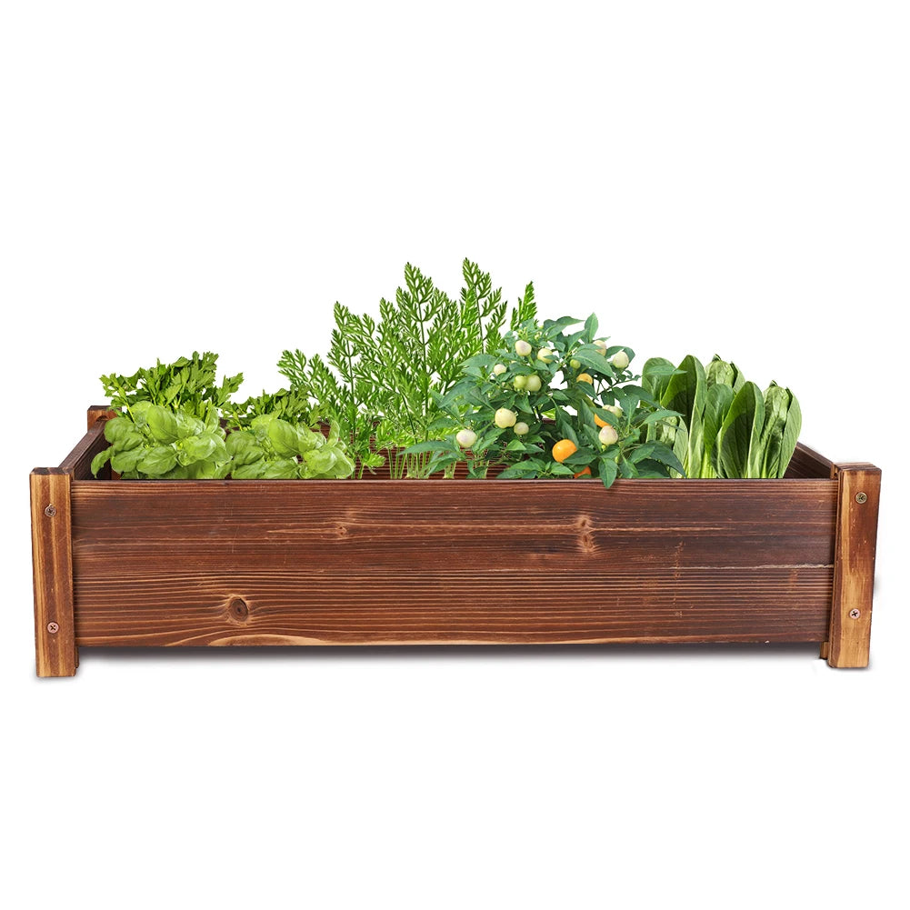 Raised Garden Bed, Large Wooden Planter for Garden Outdoor Raised Garden Boxes Elevated Plant Box Vegetable Flower Growing Bed