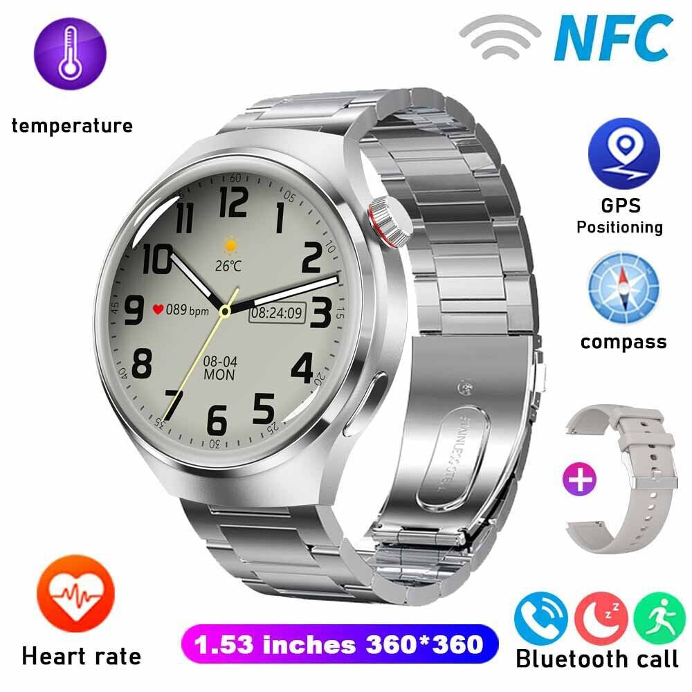 Waterproof GT4 PRO Smart Watch NFC GPS Tracker Bluetooth Call Men Sport Watches