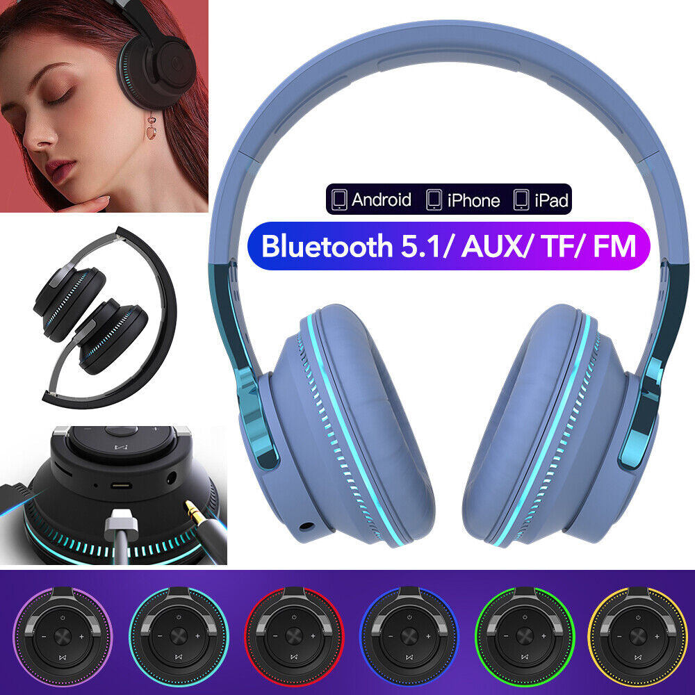 Over Ear Bluetooth Headphones Headsets Foldable Earphones for Iphone Android