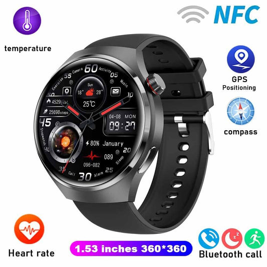 Waterproof GT4 PRO Smart Watch NFC GPS Tracker Bluetooth Call Men Sport Watches