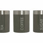 Set of 3 Tea Coffee Sugar Kitchen Storage Canisters Jars Pots Containers Tins