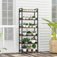 Tall 6-Tier Bookshelf with Open Shelves and 4 Hooks