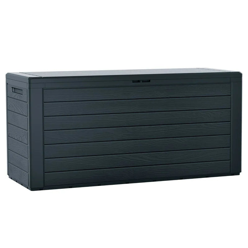 116Cm W 280L Water Resistant Plastic Lockable Deck Box in Black