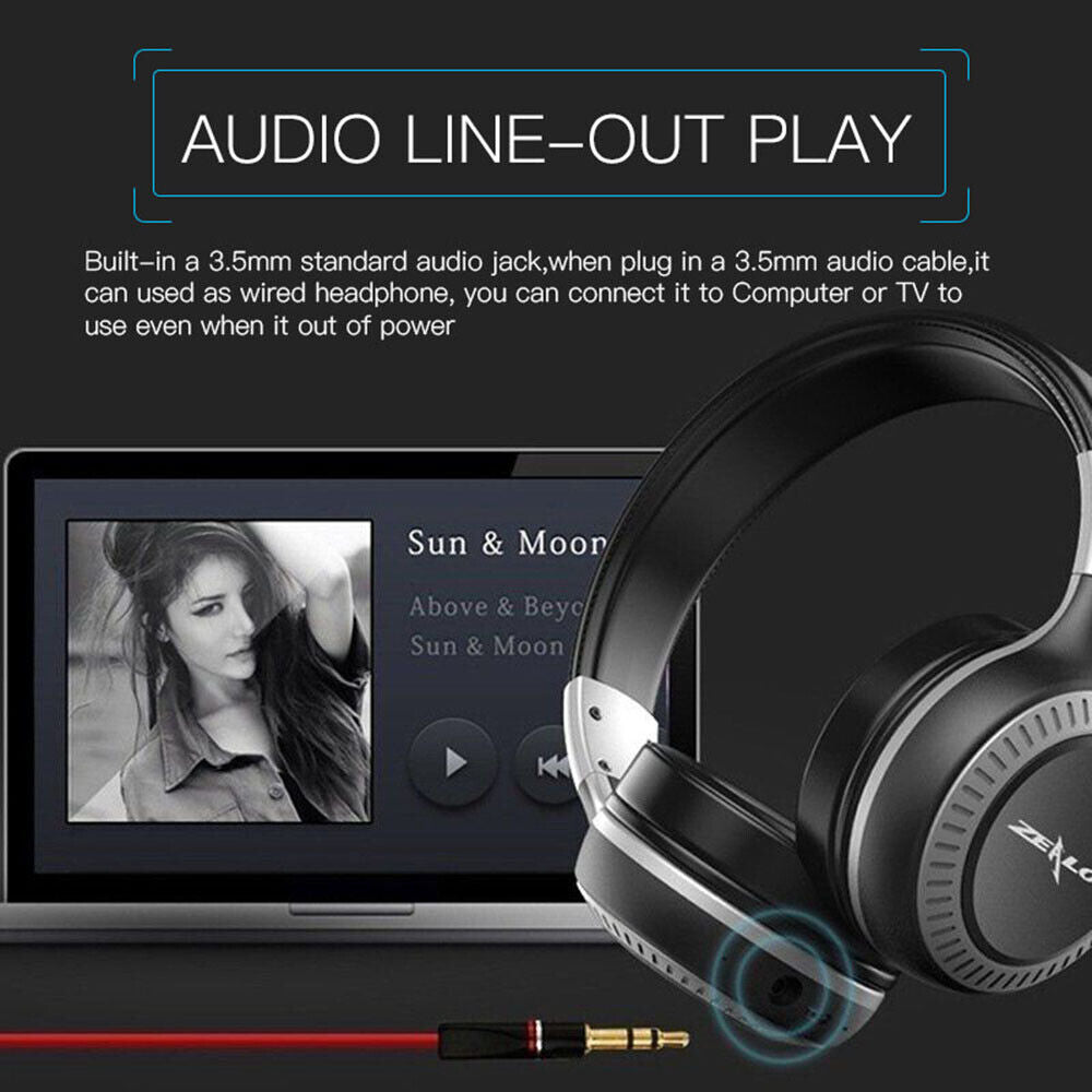 Wireless Bluetooth Headphones with Noise Cancelling Over-Ear Stereo Earphones UK