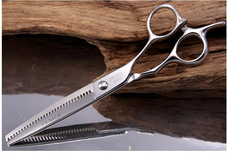 Fenice Professional Japan 440c 6.5/7.0 inch pet dog grooming thinning scissors toothed blade shears thinning rate about 35%