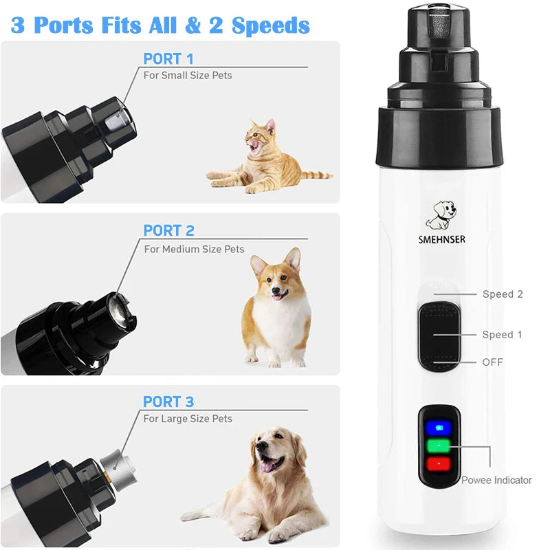 Rechargeable USB Charging Pet Dog Nail Grinders Trimmer Clippers Electric Dog Cat Paws Grooming Trimmer Hair Paw Shaver Tools