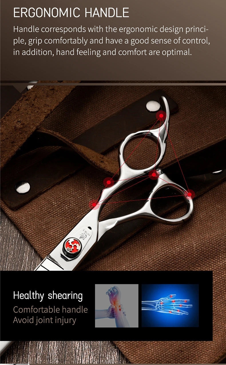 Fenice Professional JP440C 7/7.5 inch Pet Fluffy Thinning Grooming Scissors Straight Dog Scissors Thinner Shears  Rate 80%