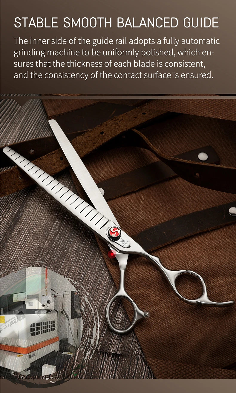 Fenice Professional JP440C 7/7.5 inch Pet Fluffy Thinning Grooming Scissors Straight Dog Scissors Thinner Shears  Rate 80%