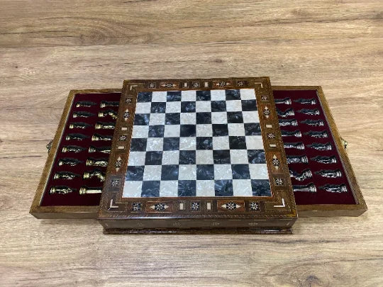 Handmade Chess Set - Personalized Chess Game Set - Personalized Chess Gift for Boyfriend - Custom Chess Set for Birthday Gift