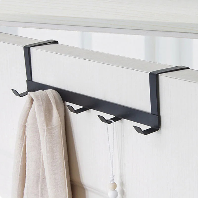 Bedroom Hooks Over The Door 5 Hooks Home Bathroom Organizer Rack Clothes Coat Hat Towel Hanger Bathroom Kitchen Accessories