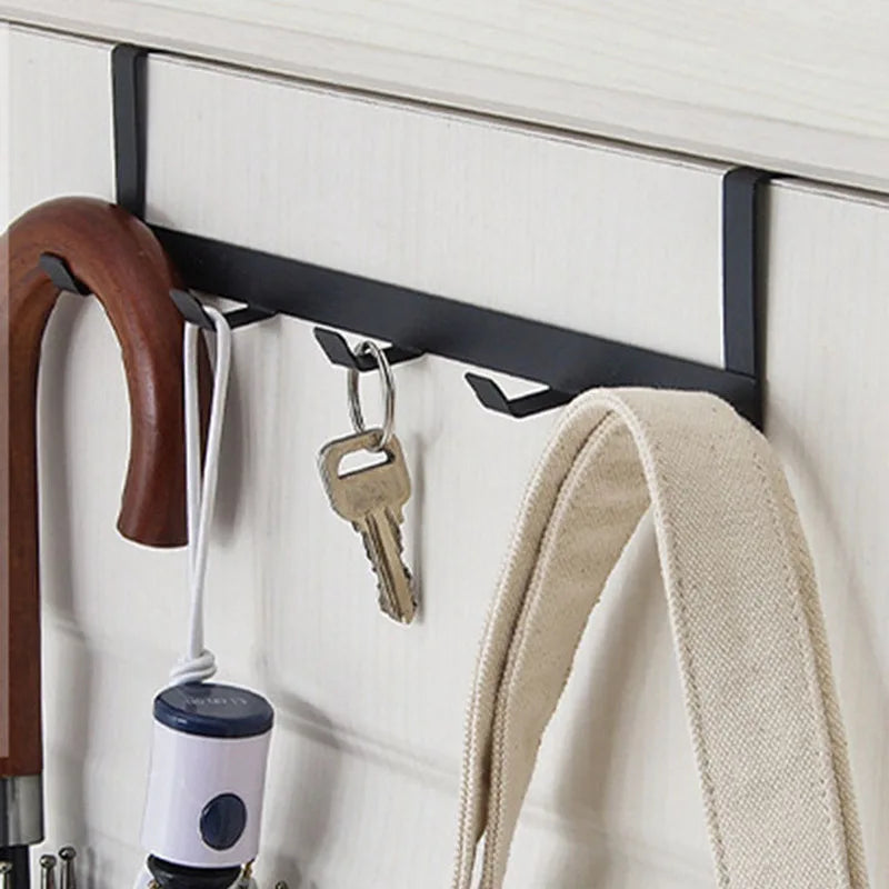 Bedroom Hooks Over The Door 5 Hooks Home Bathroom Organizer Rack Clothes Coat Hat Towel Hanger Bathroom Kitchen Accessories