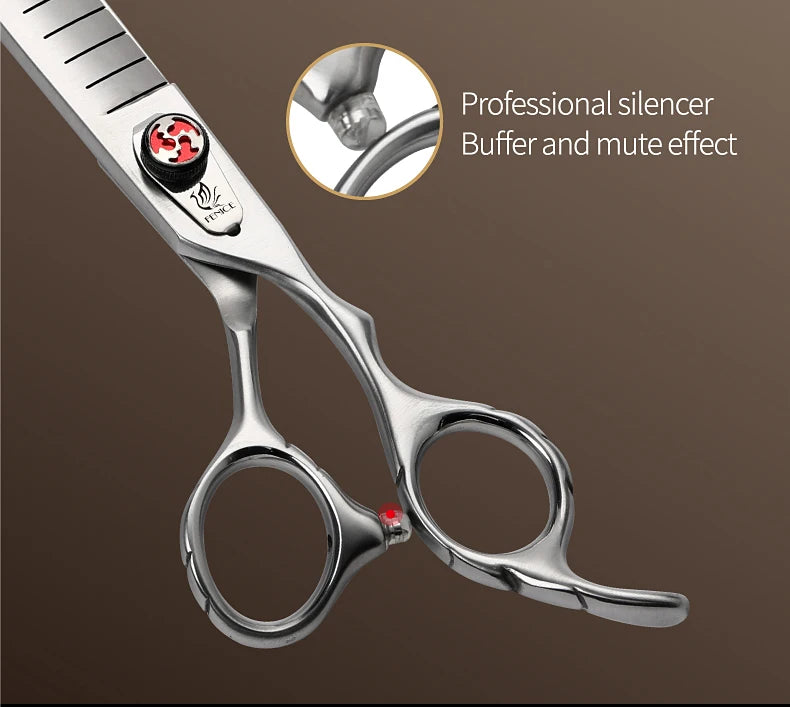 Fenice Professional JP440C 7/7.5 inch Pet Fluffy Thinning Grooming Scissors Straight Dog Scissors Thinner Shears  Rate 80%