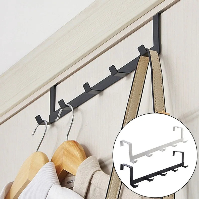 Bedroom Hooks Over The Door 5 Hooks Home Bathroom Organizer Rack Clothes Coat Hat Towel Hanger Bathroom Kitchen Accessories