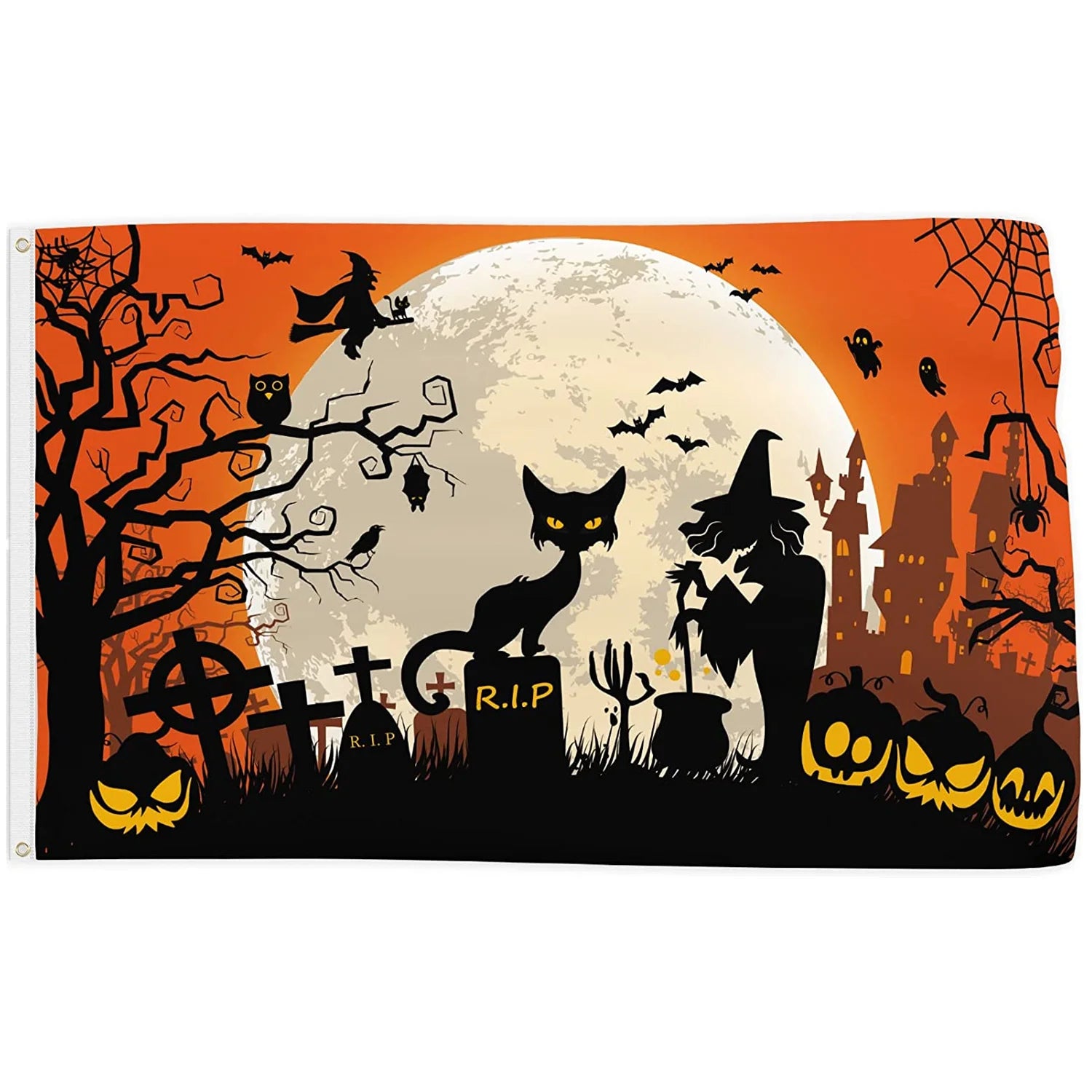 Helloween Flag 100% Polyester 1 Layer 100% Bleeding Printing Afghan Flag Hanging Office Activity parade Festival Home Decoration