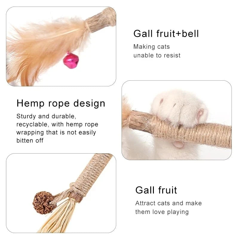 1 Pc Cat Toys Silvervine Chew Stick Polygonum Kitty Raffia Grass Pet Supplies Cleaning Teeth Stick Pet Bite Cat Toy Hemp Rope