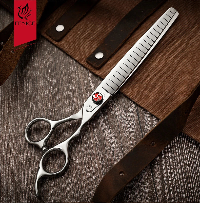 Fenice Professional JP440C 7/7.5 inch Pet Fluffy Thinning Grooming Scissors Straight Dog Scissors Thinner Shears  Rate 80%