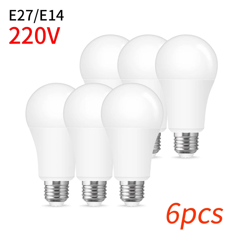 6pcs LED Bulb Lamps AC220V  E27 E14 3W 6W 9W 12W 15W 18W 20W  Lampada  Bombilla  Living  Room For Home Luminair