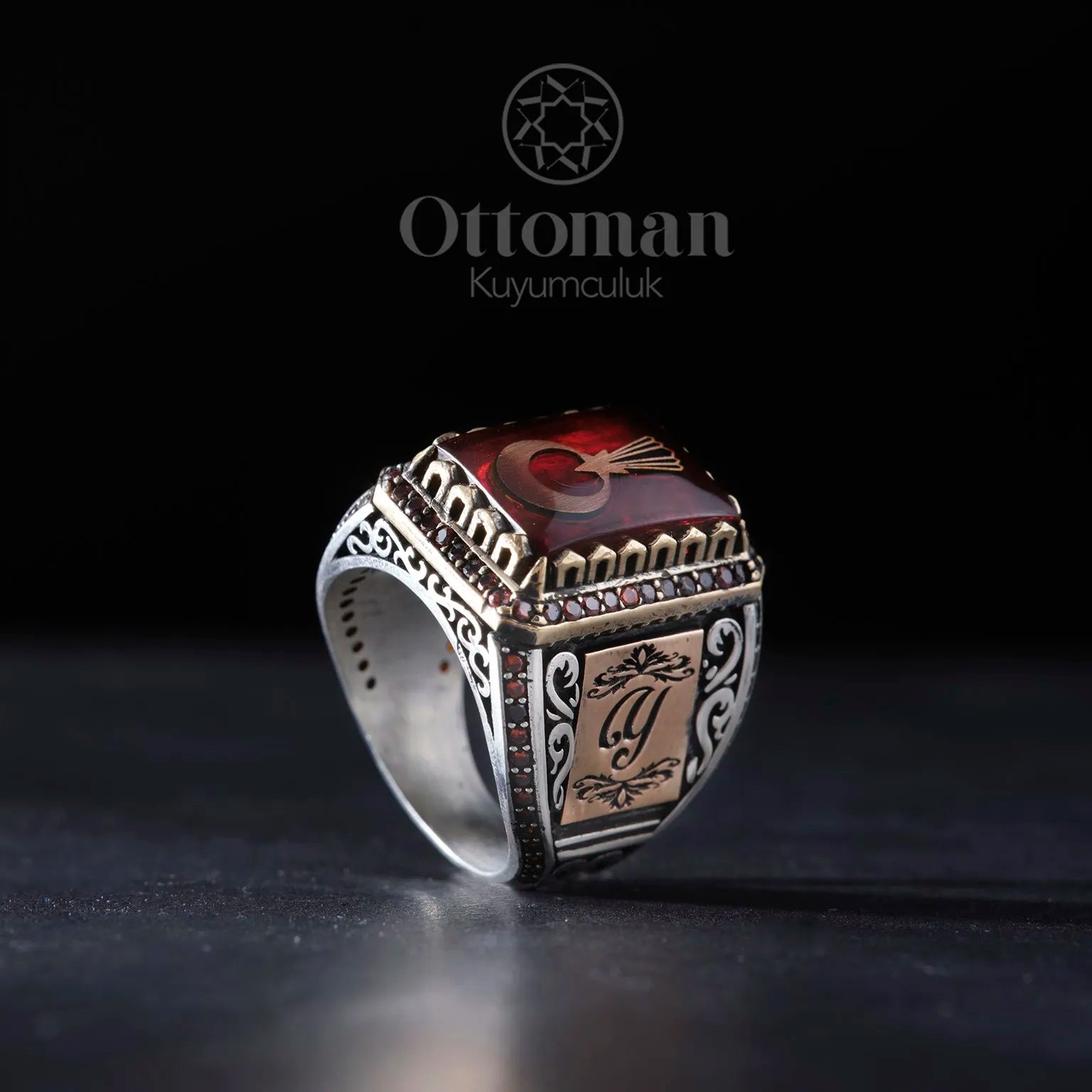 Red Fire Amber Men Silver Personalized Jewelry 925 Sterling Silver Adjustable Turkish Gemstone Ring Gift For Boyfriend